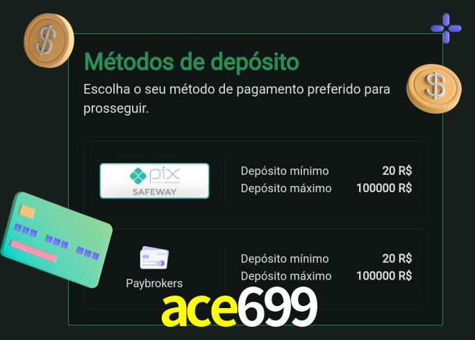 O cassino ace699 oferece uma grande variedade de métodos de pagamento